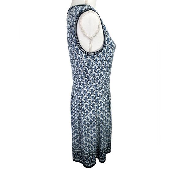 Max Studio Women's Printed Sleeveless Fit and Flare Dress Size L Blue Navy - Picture 8 of 10